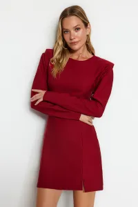 Trendyol Burgundy vlnitá kombinéza tkané tkané šaty
