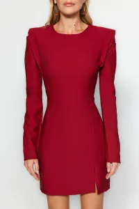 Trendyol Burgundy vlnitá kombinéza tkané tkané šaty