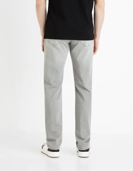 Svetlosivé pánske straight fit džínsy Celio Fokrey