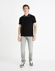 Svetlosivé pánske straight fit džínsy Celio Fokrey