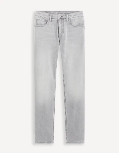 Svetlosivé pánske straight fit džínsy Celio Fokrey