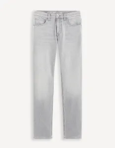 Svetlosivé pánske straight fit džínsy Celio Fokrey