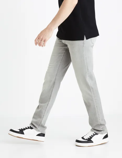 Svetlosivé pánske straight fit džínsy Celio Fokrey