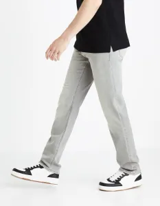Svetlosivé pánske straight fit džínsy Celio Fokrey