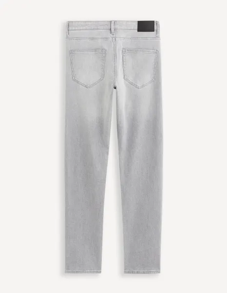 Svetlosivé pánske straight fit džínsy Celio Fokrey