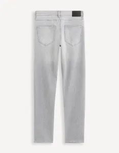 Svetlosivé pánske straight fit džínsy Celio Fokrey