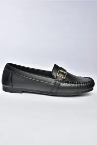 Čierne dámske denné baleríny s prackou od Fox Shoes.