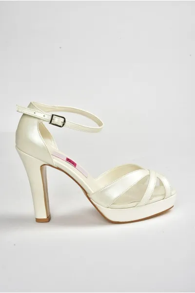 Fox Shoes Women's Evening Dress Shoes with Pearlescent Platform Heels