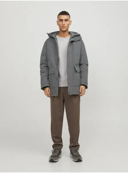 Tmavosivá pánska zimná parka Jack & Jones Tate