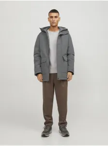 Tmavosivá pánska zimná parka Jack & Jones Tate