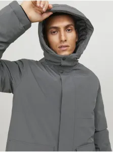 Tmavosivá pánska zimná parka Jack & Jones Tate