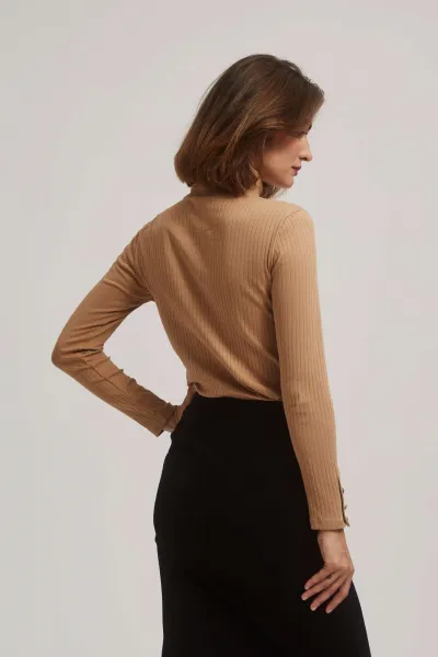 Marisse Ribbed Turtleneck Blouse