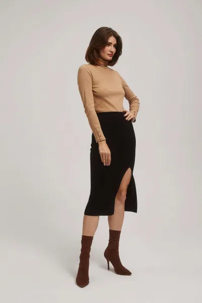 Marisse Ribbed Turtleneck Blouse