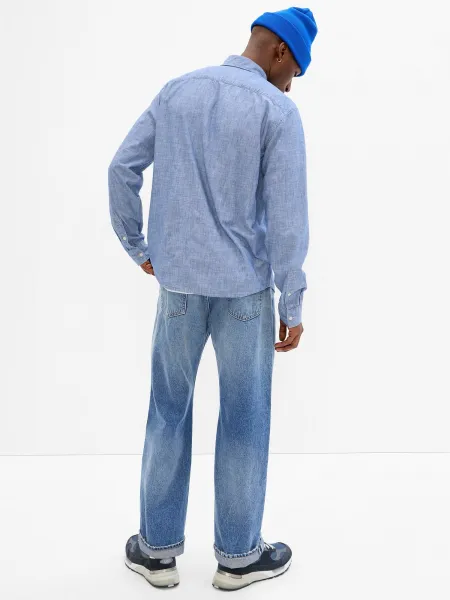 GAP  Pánska Chambray košeľa s dlhým rukávom 543056-01 Veľkosť: M