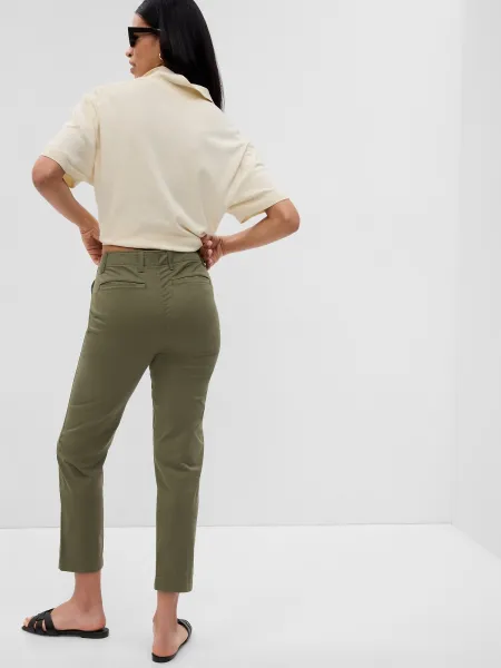 Zelené dámske chino nohavice GAP