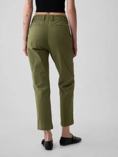 Zelené dámske chino nohavice GAP