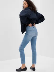 Modré dámske slim fit rifle s vysokým pásom GAP