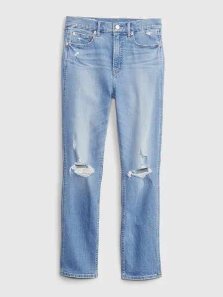 Modré dámske slim fit rifle s vysokým pásom GAP