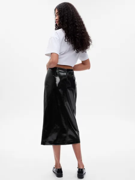 GAP FAUX LEATHER Dámska sukňa, čierna, veľkosť