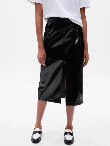 GAP FAUX LEATHER Dámska sukňa, čierna, veľkosť