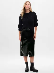 GAP FAUX LEATHER Dámska sukňa, čierna, veľkosť
