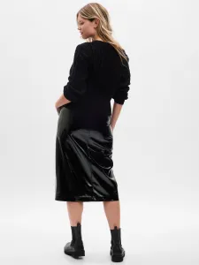 GAP FAUX LEATHER Dámska sukňa, čierna, veľkosť