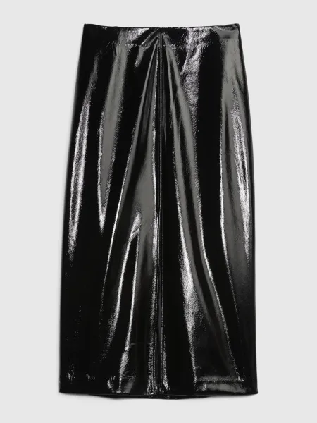GAP FAUX LEATHER Dámska sukňa, čierna, veľkosť