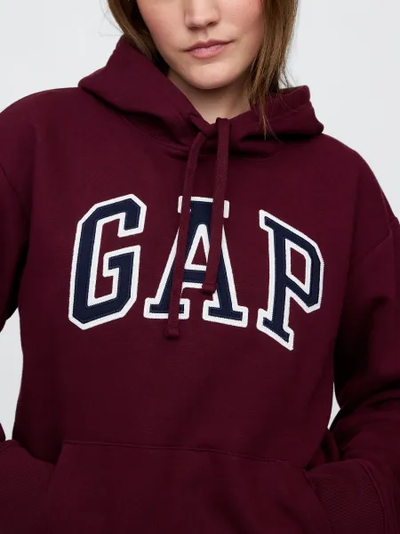 Vínová dámska mikina s kapucňou Gap