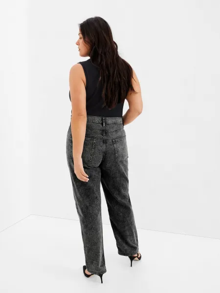 GAP V-HR 90S LOOSE Dámske džínsy, tmavo sivá, veľkosť
