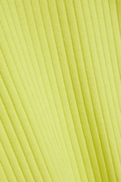 Marisse Lime Green Ribbed Turtleneck Blouse