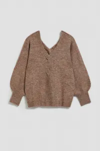 Marisse Dark Beige V-Neck Sweater