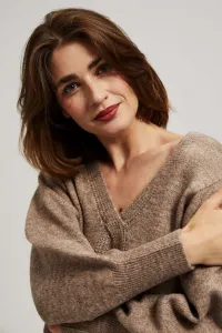Marisse Dark Beige V-Neck Sweater