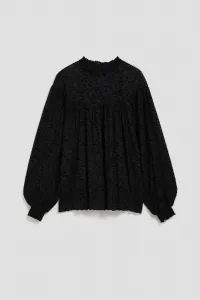 Marisse Black Puff Sleeve Shirt