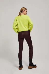 Marisse Waxed Skinny Trousers In Maroon