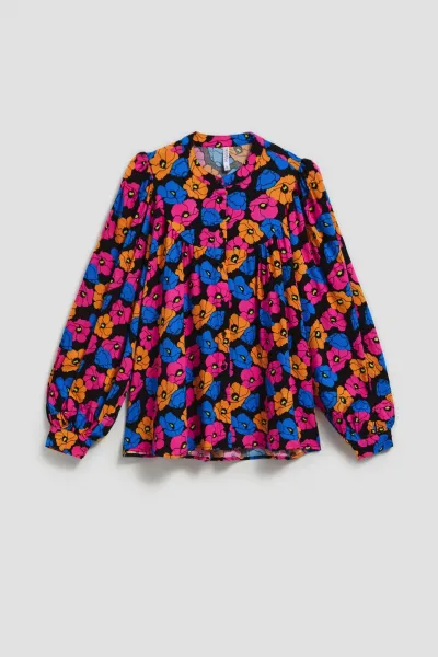 Marisse Black Floral Shirt