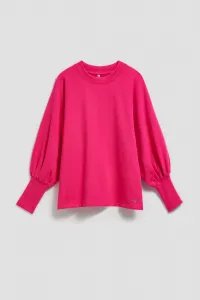 Marisse Fuchsia Puff Sleeve Sweatshirt