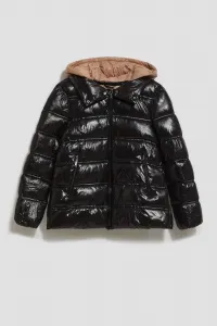 Marisse Short Quilted Black Jacket With A Hood
