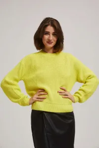 Marisse Lime Round Neck Sweater