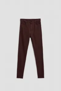Marisse Waxed Skinny Trousers In Maroon