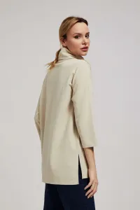 Marisse Sand Wide Turtleneck Sweatshirt