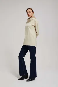 Marisse Sand Wide Turtleneck Sweatshirt
