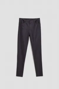 Marisse Waxed Skinny Trousers, Gray