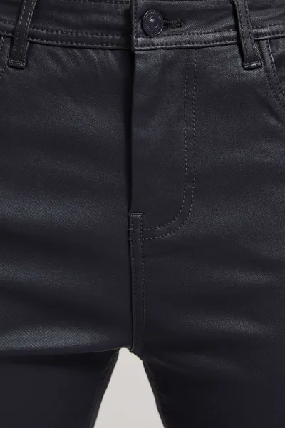 Marisse Waxed Skinny Trousers, Gray