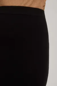Marisse Black Midi Pencil Skirt With Slit