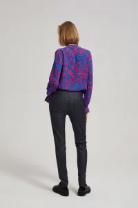 Marisse Waxed Skinny Trousers, Gray