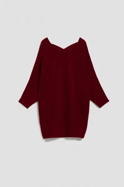 Marisse Burgundy Batwing Sweater