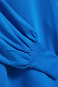 Marisse Azure Blouse With Puffed Sleeves