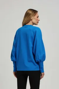 Marisse Azure Blouse With Puffed Sleeves