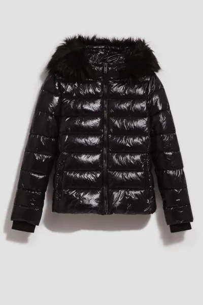 Marisse Quilted Jacket With A Fur Hood