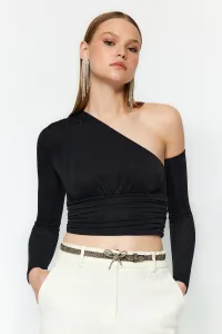 Trendyol Čierny Trblietavý Strieborný Pletený Bustier